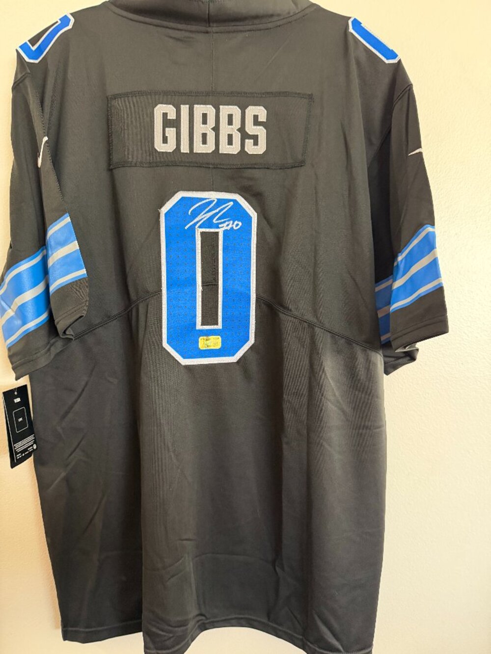 JAHMYR GIBBS SIGNED DETROIT LIONS AUTOGRAPHED NIKE FOOTBALL JERSEY W/COA XXL24-1